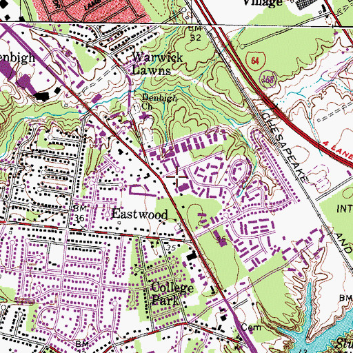 Topographic Map of The Peninsula Pentecostals Church, VA