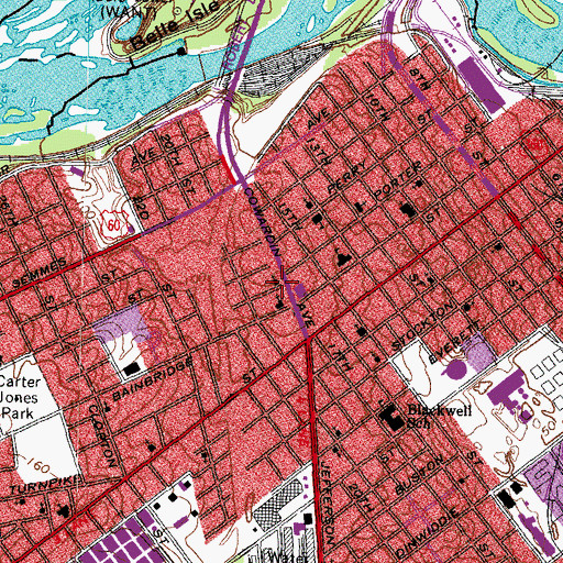 Topographic Map of Tower of Deliverance Church of God in Christ, VA