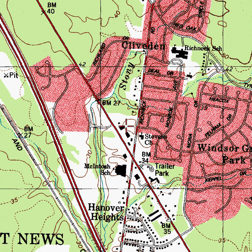 Topographic Map of Transformation Worship Center, VA