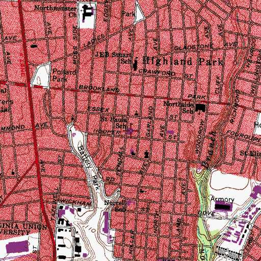 Topographic Map of Trinity Baptist Church, VA