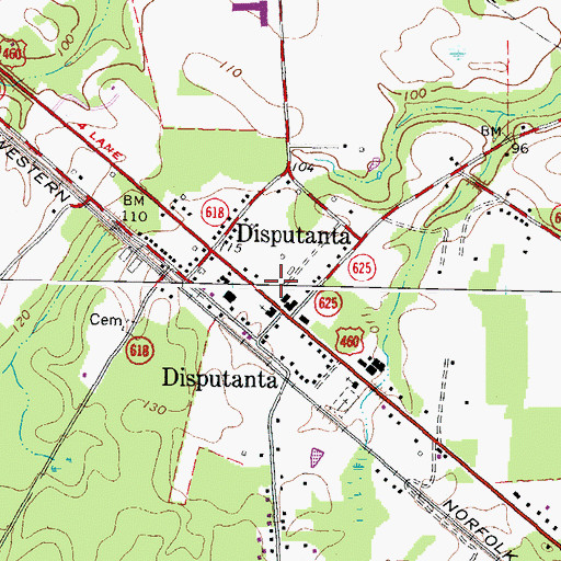 Topographic Map of Trinity United Methodist Church, VA