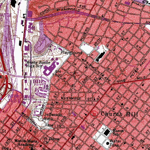 Topographic Map of Unity Sanctuary Church of the Lord Jesus Christ, VA