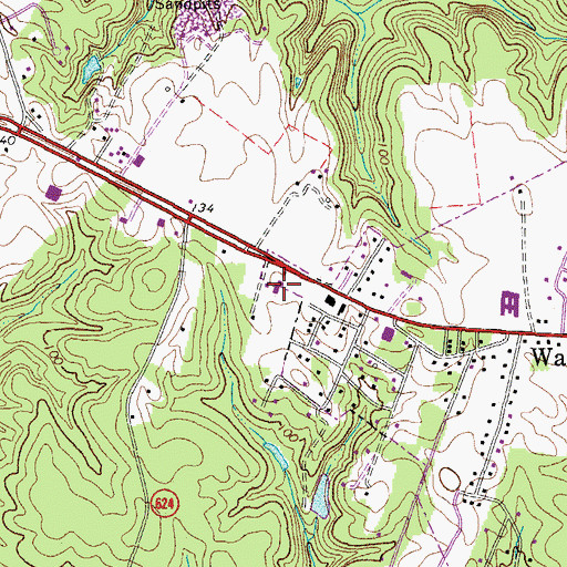 Topographic Map of Victory Baptist Church, VA