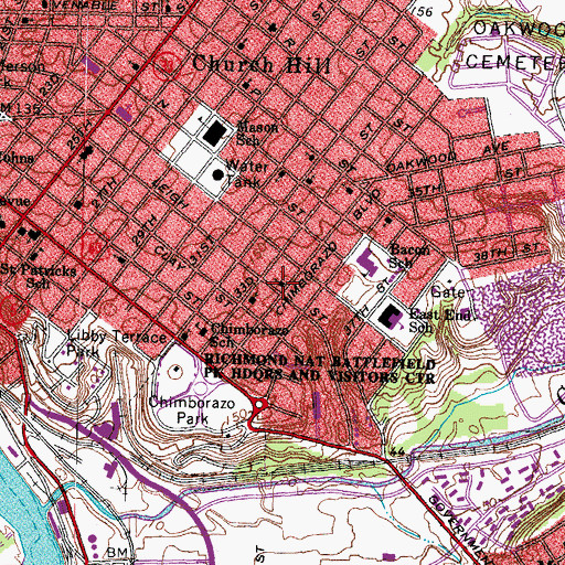 Topographic Map of Victory Tabernacle Baptist Church, VA