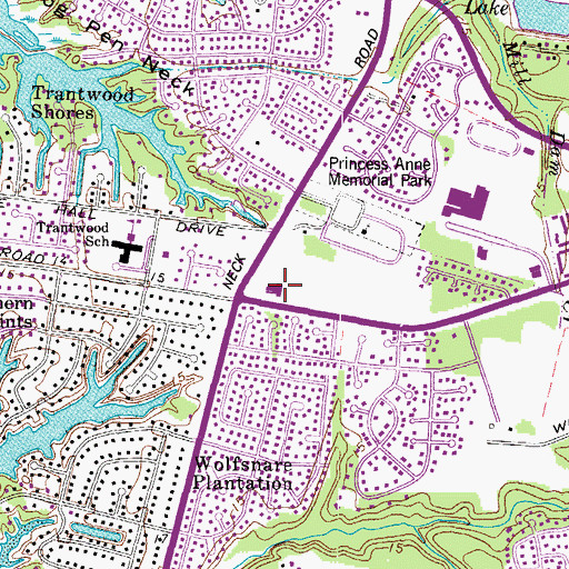 Topographic Map of Wave Church, VA