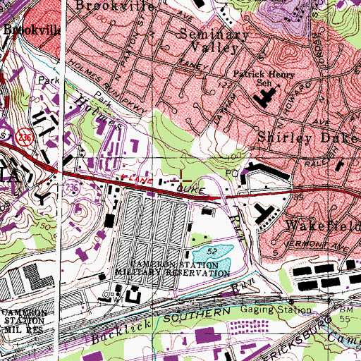 Topographic Map of Alexandria Central Library, VA