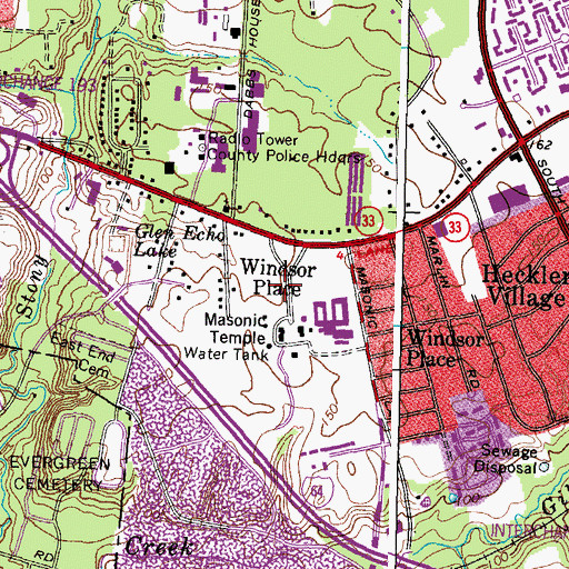 Topographic Map of Allen E Roberts Masonic Library, VA