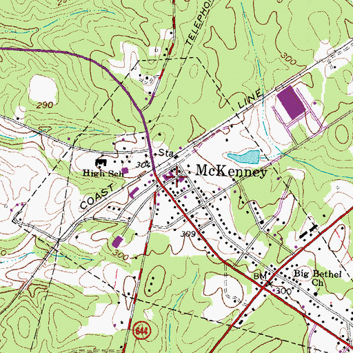 Topographic Map of Appomattox Regional Library System McKenney Library, VA