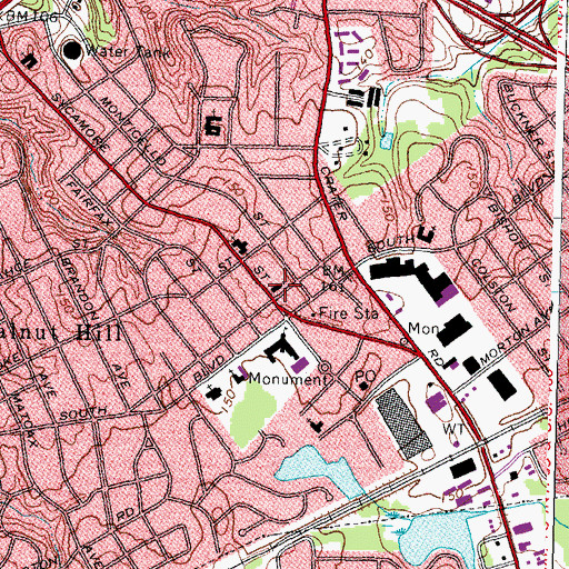 Topographic Map of Appomattox Regional Library System Rohoic Library, VA