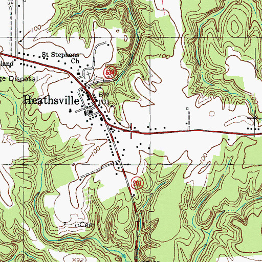 Topographic Map of Northumberland Public Library, VA