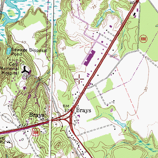 Topographic Map of Oakwood Mobile Home Park, VA