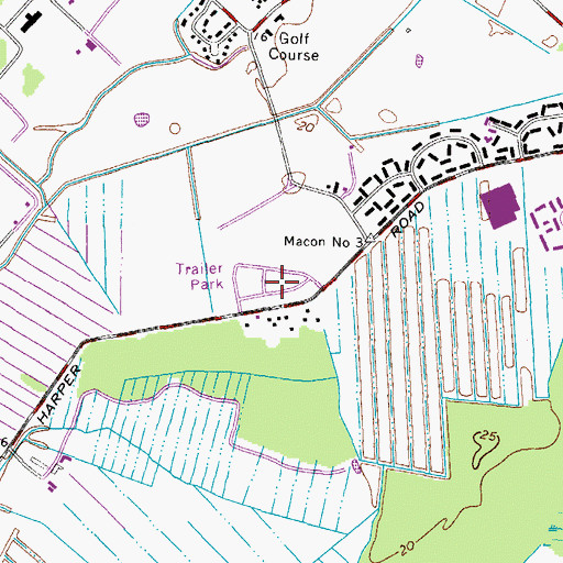 Topographic Map of Ocean Pines Mobile Home Park, VA