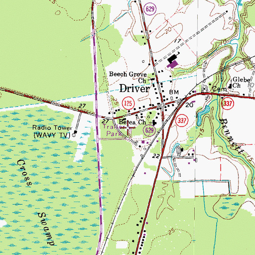 Topographic Map of Outlaw Mobile Home Park, VA