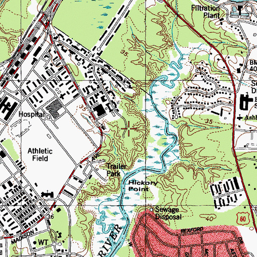 Topographic Map of Porter Mobile Home Park, VA