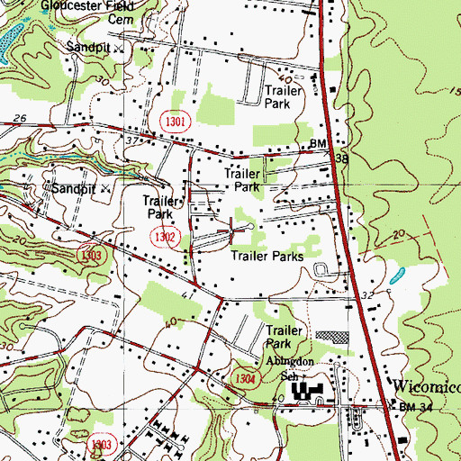 Topographic Map of R and L Mobile Home Park, VA