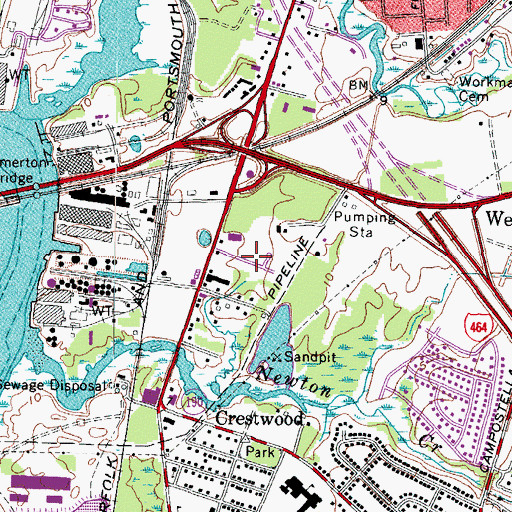Topographic Map of Stoney's Mobile Home Park, VA
