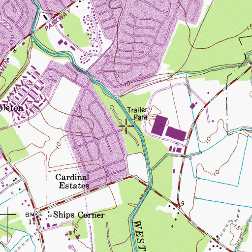 Topographic Map of Tapo Mobile Park, VA