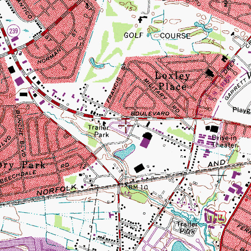 Topographic Map of Trailer Acres Mobile Home Park, VA