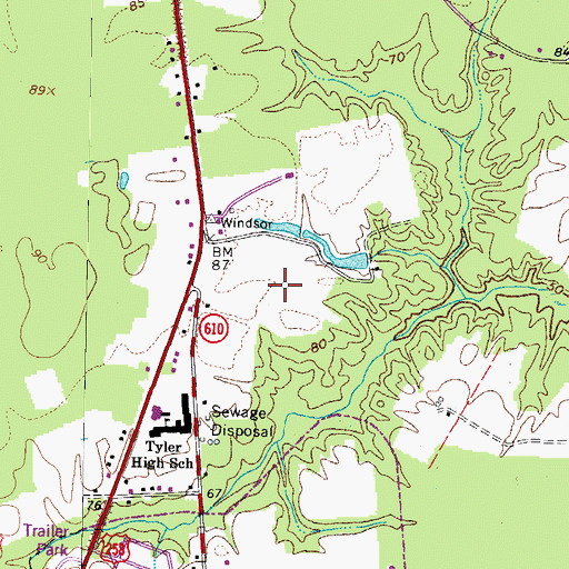 Topographic Map of Twin Ponds Mobile Home Park, VA