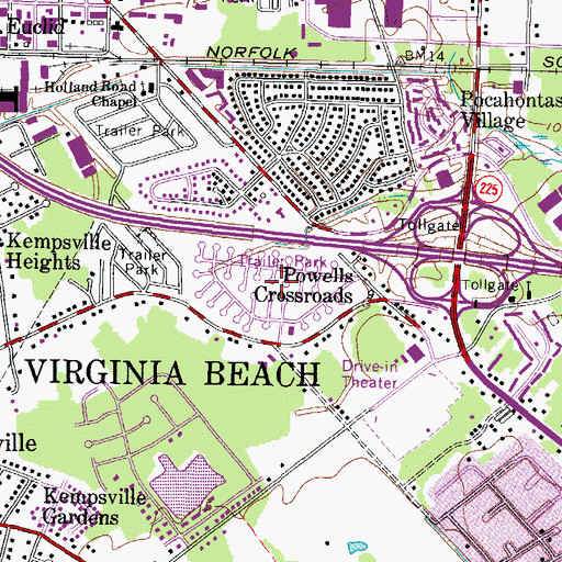 Topographic Map of Wedgewood Mobile Homes Park, VA