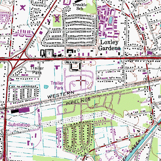 Topographic Map of Woodshire Mobile Home Park, VA