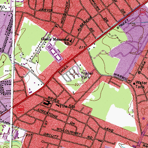 Topographic Map of Worsham Trailer Park, VA