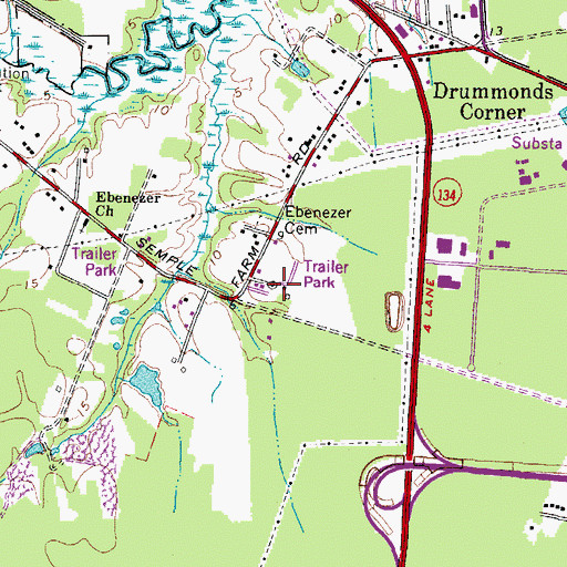 Topographic Map of Yates Mobile Home Park, VA