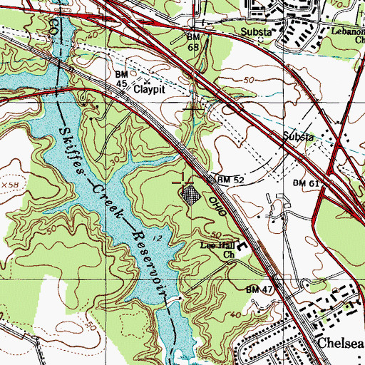 Topographic Map of Keystone Newport News Youth Center, VA