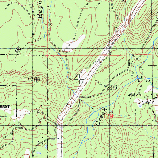 Topographic Map of Grasshopper Flat, CA
