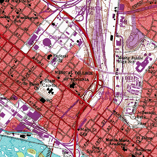Topographic Map of Virginia Poison Center, VA