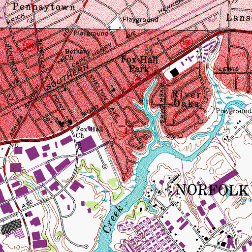 Topographic Map of Autumn Care of Norfolk Nursing Home, VA