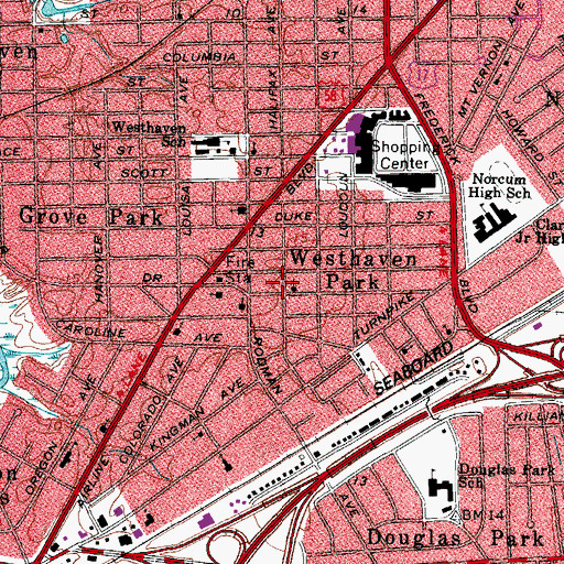 Topographic Map of Autumn Care of Portsmouth Nursing Home, VA