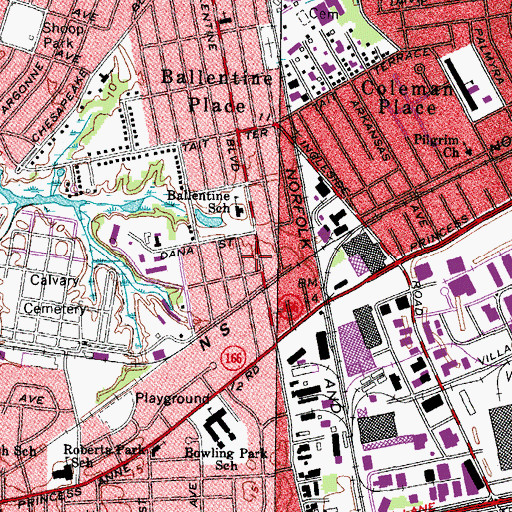Topographic Map of Ballentine Manor Assisted Living Facility, VA
