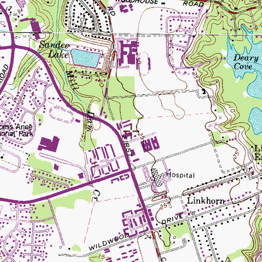 Topographic Map of Bay Pointe Health and Rehabilitation Centre, VA