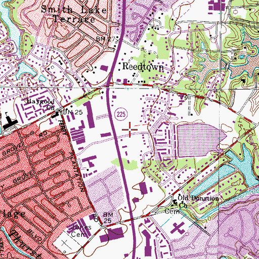 Topographic Map of Bayside Health Care Center, VA