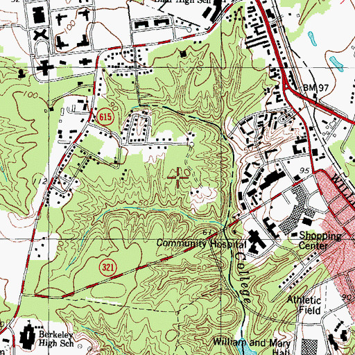 Topographic Map of Chambrel at Williamsburg Assisted Living Facility, VA