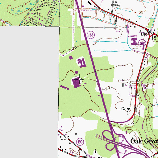 Topographic Map of Chesapeake Health and Rehabilitation Center, VA