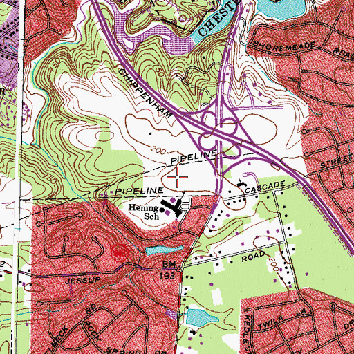 Topographic Map of Chippendale Retirement Center, VA