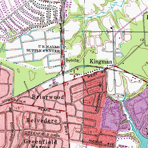 Topographic Map of Churchland House Assisted Living Facility, VA