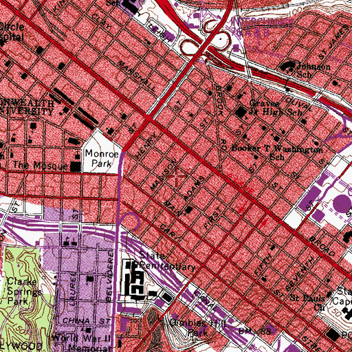 Topographic Map of Dooley Madison Retirement Home, VA