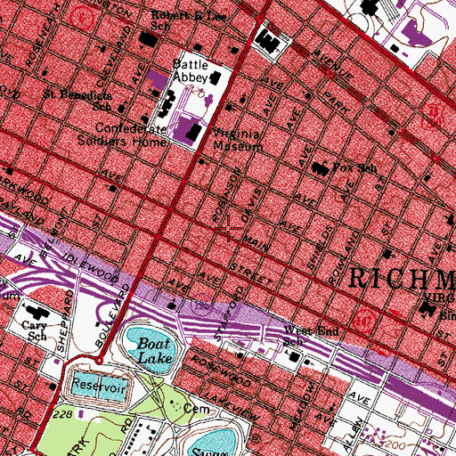 Topographic Map of Executive Home for Adults Assisted Living Facility, VA