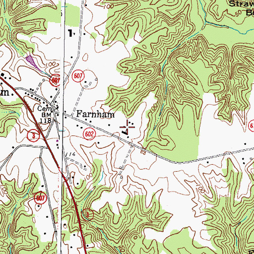 Topographic Map of Farnham Manor Adult Residence, VA