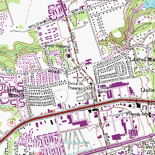 Topographic Map of First Colonial Inn Assisted Living Facility, VA