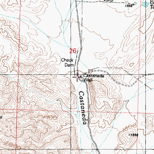Topographic Map of Castaneda Well, AZ