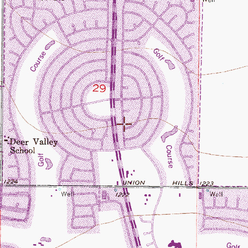 Topographic Map of Westbrook Village, AZ