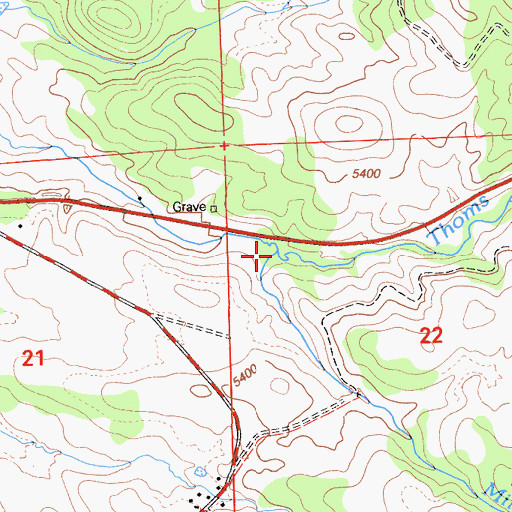 Topographic Map of Mile Creek, CA