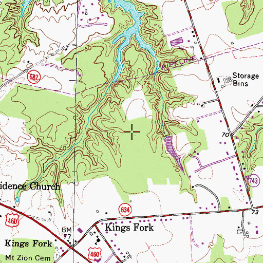 Topographic Map of Lake Prince Woods Assisted Living Facility, VA