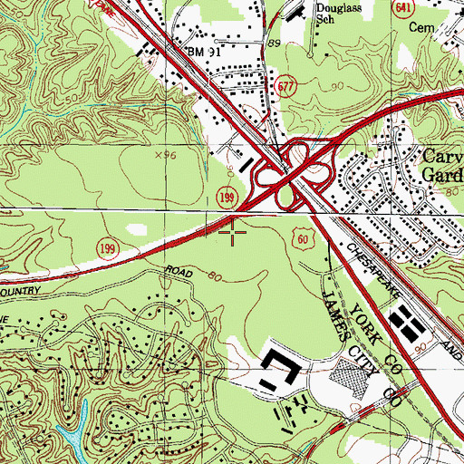 Topographic Map of Morningside of Williamsburg Assisted Living Facility, VA