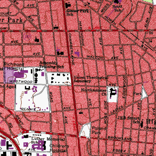 Topographic Map of O'Brien Home for the Elderly North, VA