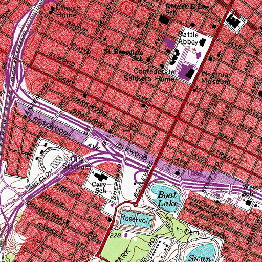 Topographic Map of Old Dominion Adult Home, VA